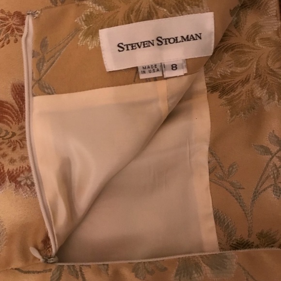 Steven Stolman Gold Silky Floral Skirt - Picture 4 of 6